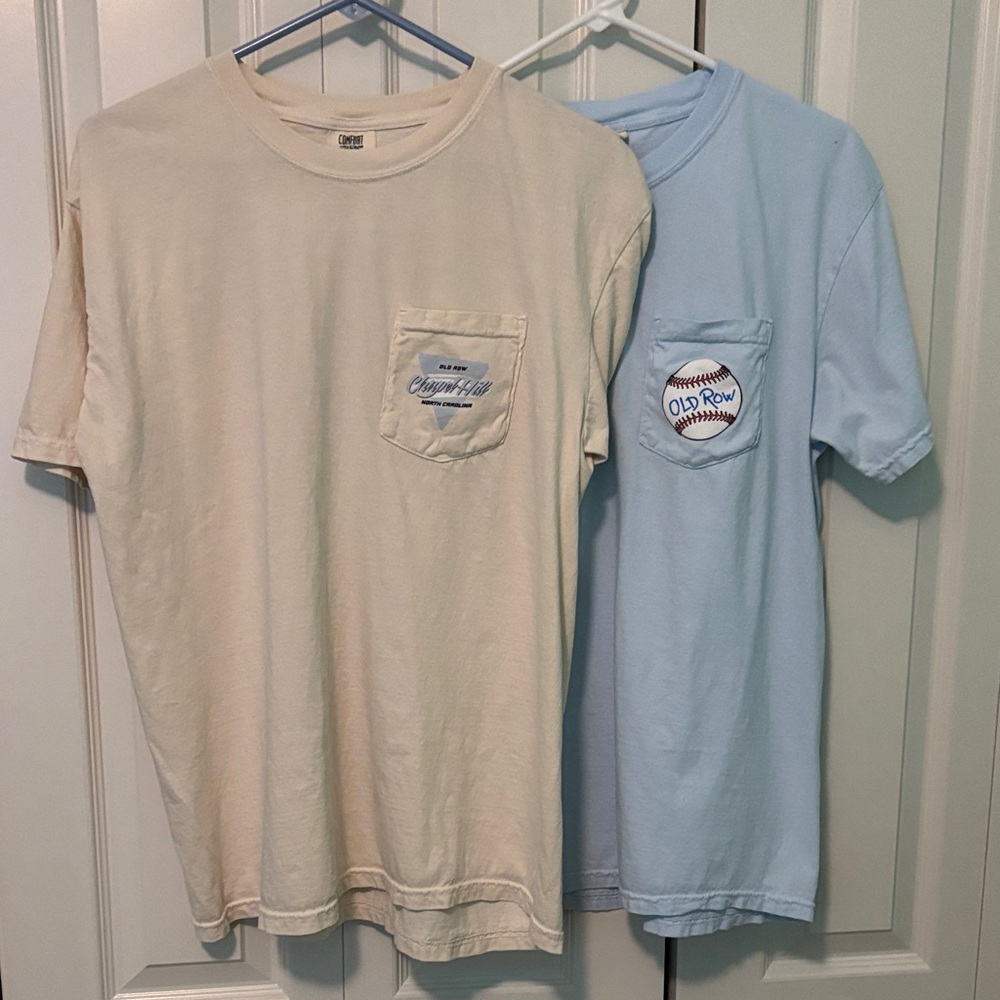 Men's Casual T-Shirt Set - Cream, Blue, Size Large, Cotton